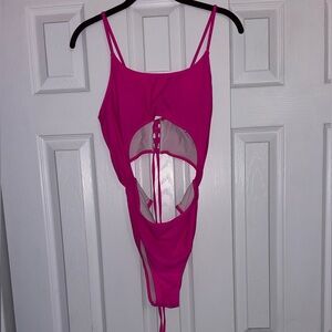 Hot Pink Cutout Swimsuit